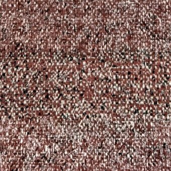 Reddish-brown tweed fabric texture with beige and off-white speckled threads, displaying a tight, horizontal banded weave and substantial surface texture.